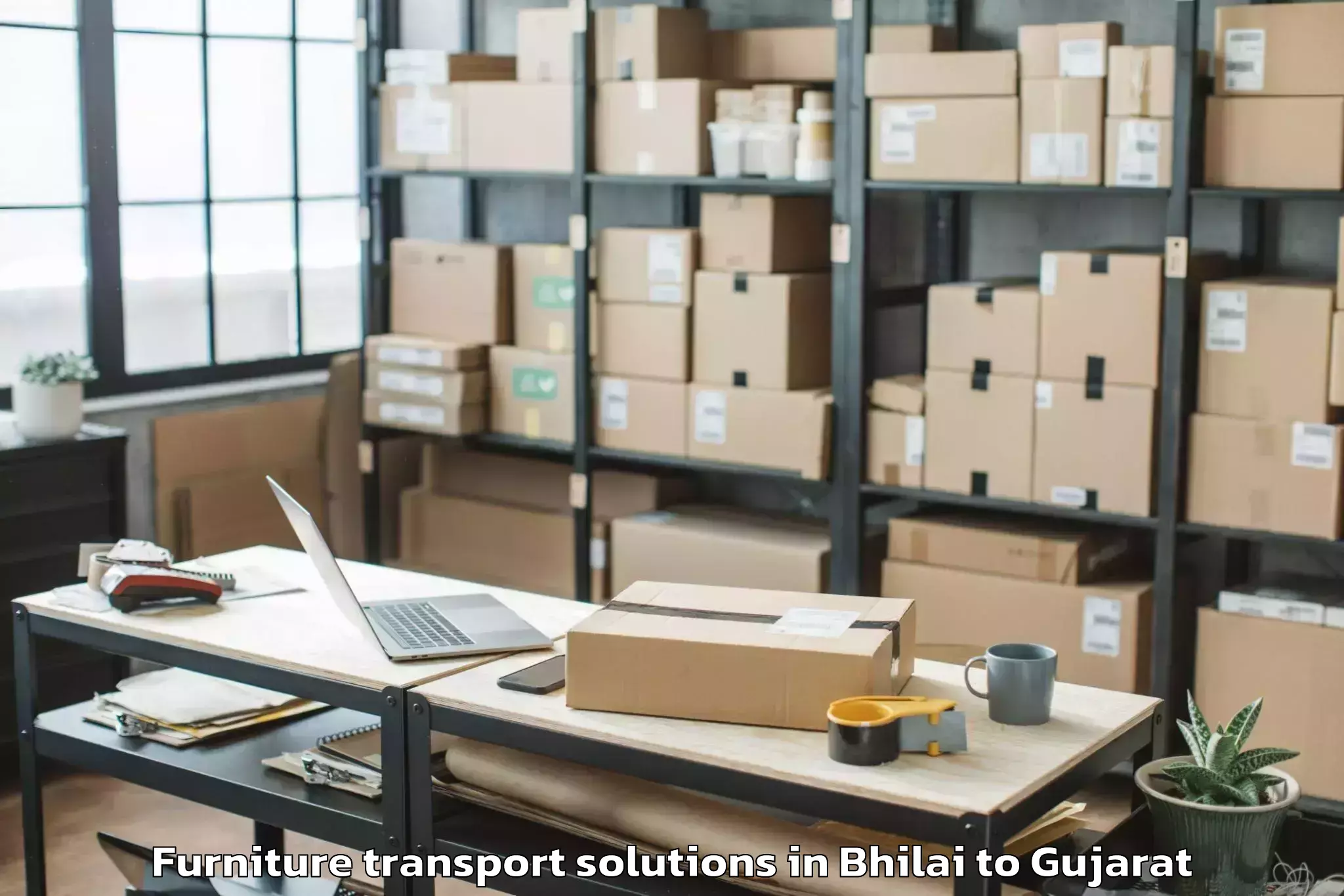 Book Bhilai to Bhachau Furniture Transport Solutions Online